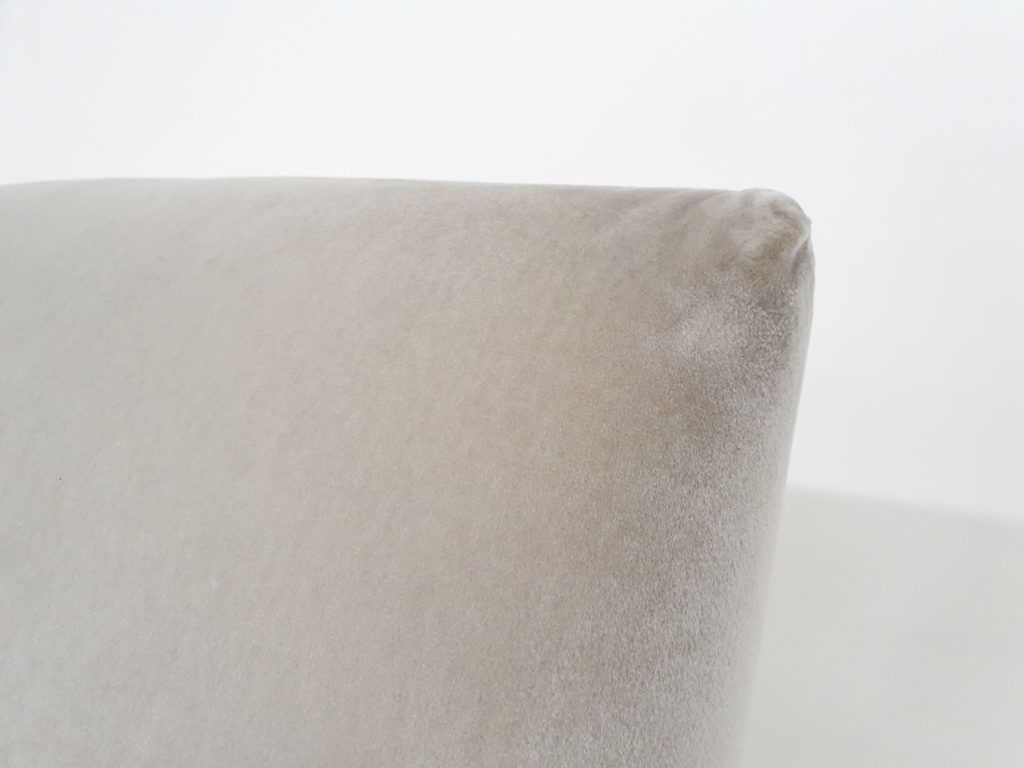 photo furniture Scandinavian Modern Teak Arm Chair With New Beige Upholstery 1960s