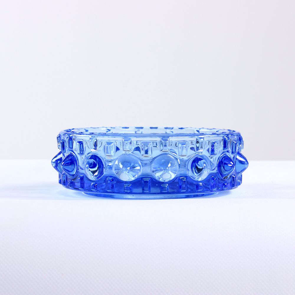 Midcentury Bowl In Blue Glass, Design By Frantisek Pečený, Czechoslovakia 1960s photo furniture