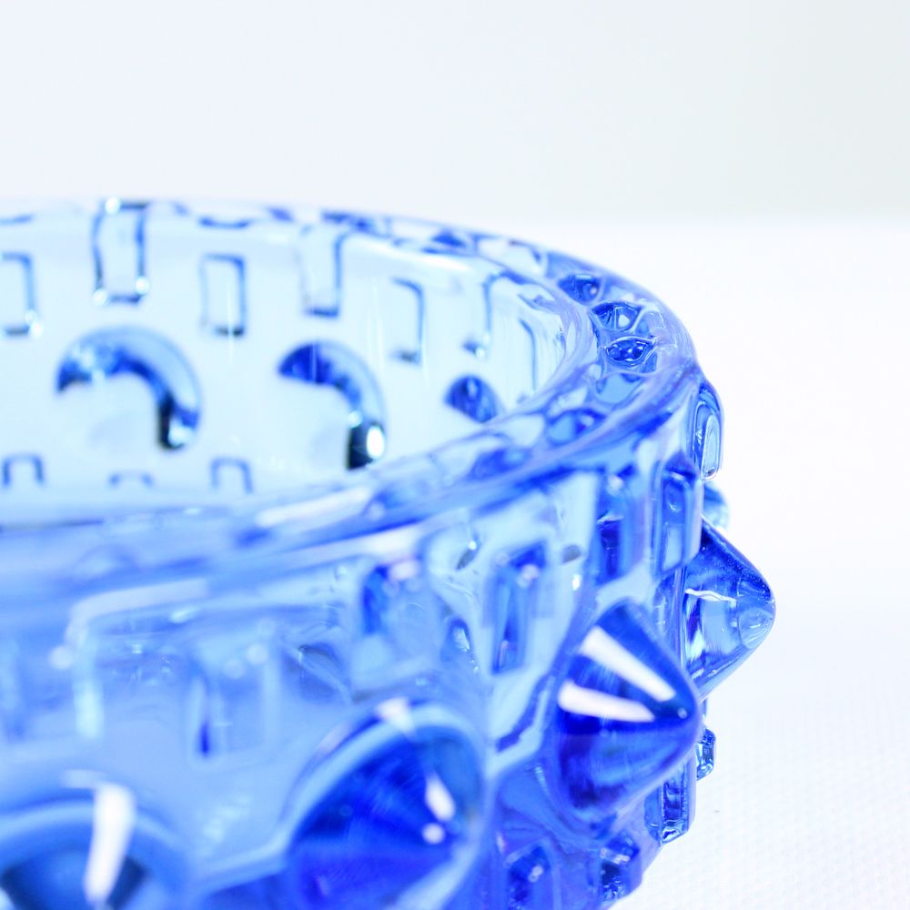 Midcentury Bowl In Blue Glass, Design By Frantisek Pečený, Czechoslovakia 1960s photo vinterior