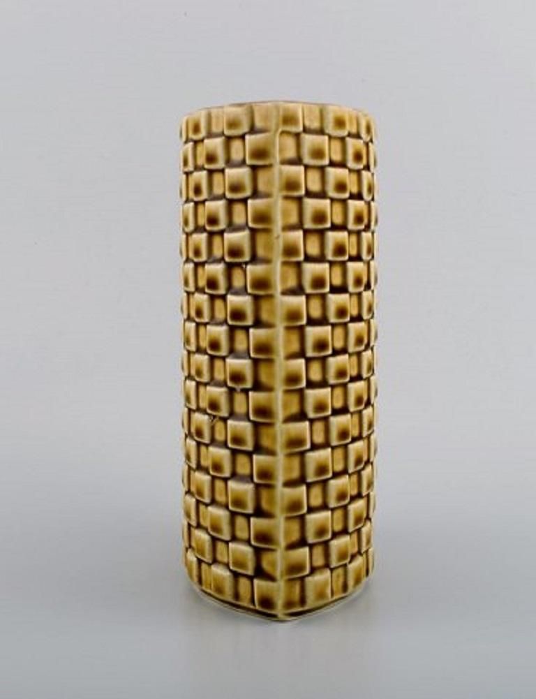 Arabia Vase In Glazed Ceramics, Beautiful Glaze In Mustard Yellow Shades photo 322.0