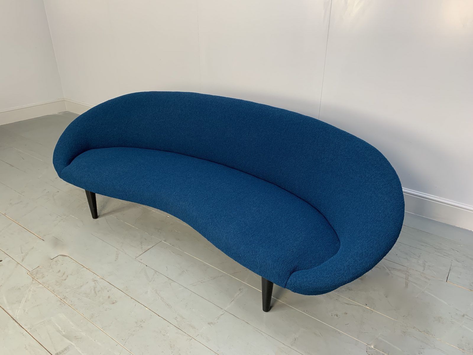 George Smith Tom Dixon Sofa – “Bean” – 4 Seat Sofa In Mid Blue Bute “Tiree” Woollen Boucle photo furniture