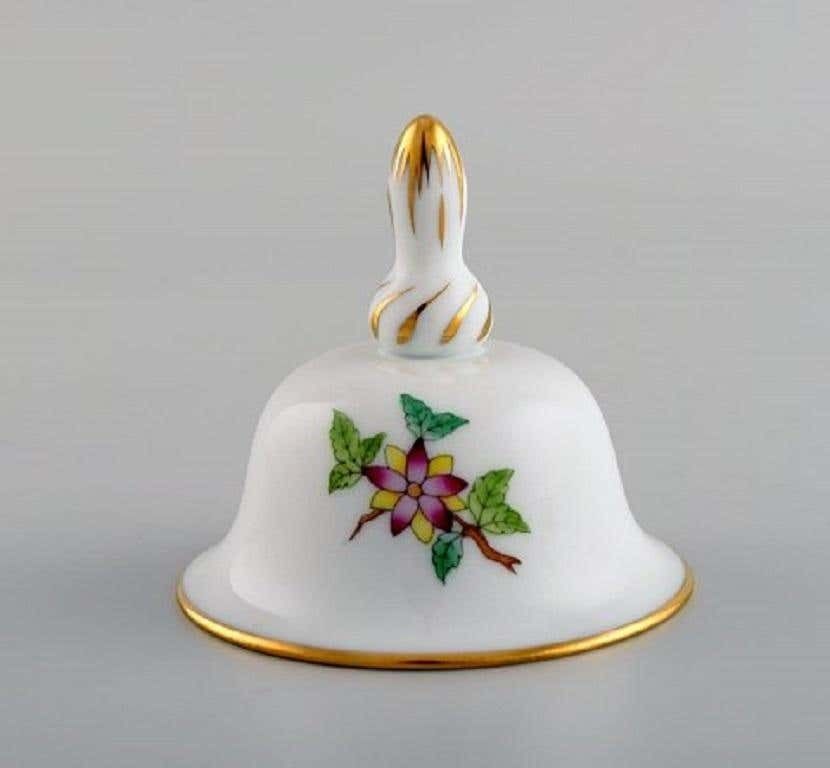 Three Herend Table Bells In Hand Painted Porcelain With Flowers, 1980s photo 366.0
