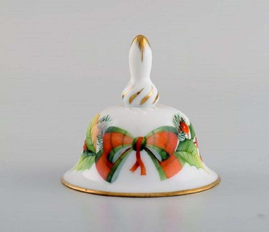 Three Herend Table Bells In Hand Painted Porcelain With Flowers, 1980s photo for sale
