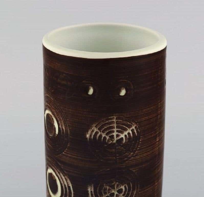 Olle Alberius For Rörstrand, Sarek Vase In Hand Painted Glazed Ceramics photo for sale