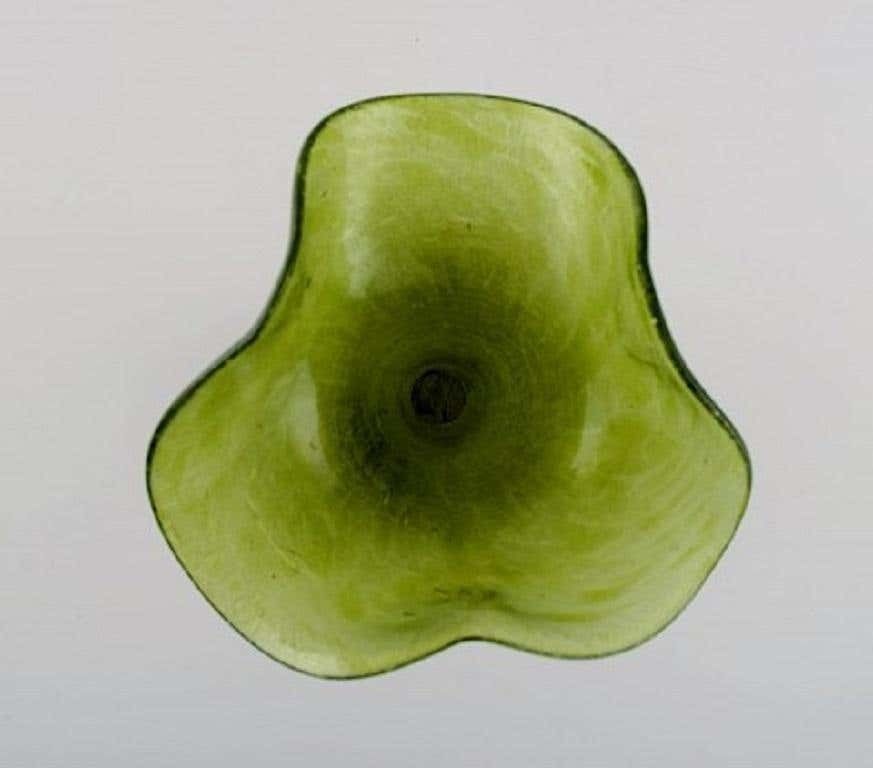 Pallme König Art Nouveau Vase In Green Art Glass, Approx 1900 photo 409.0
