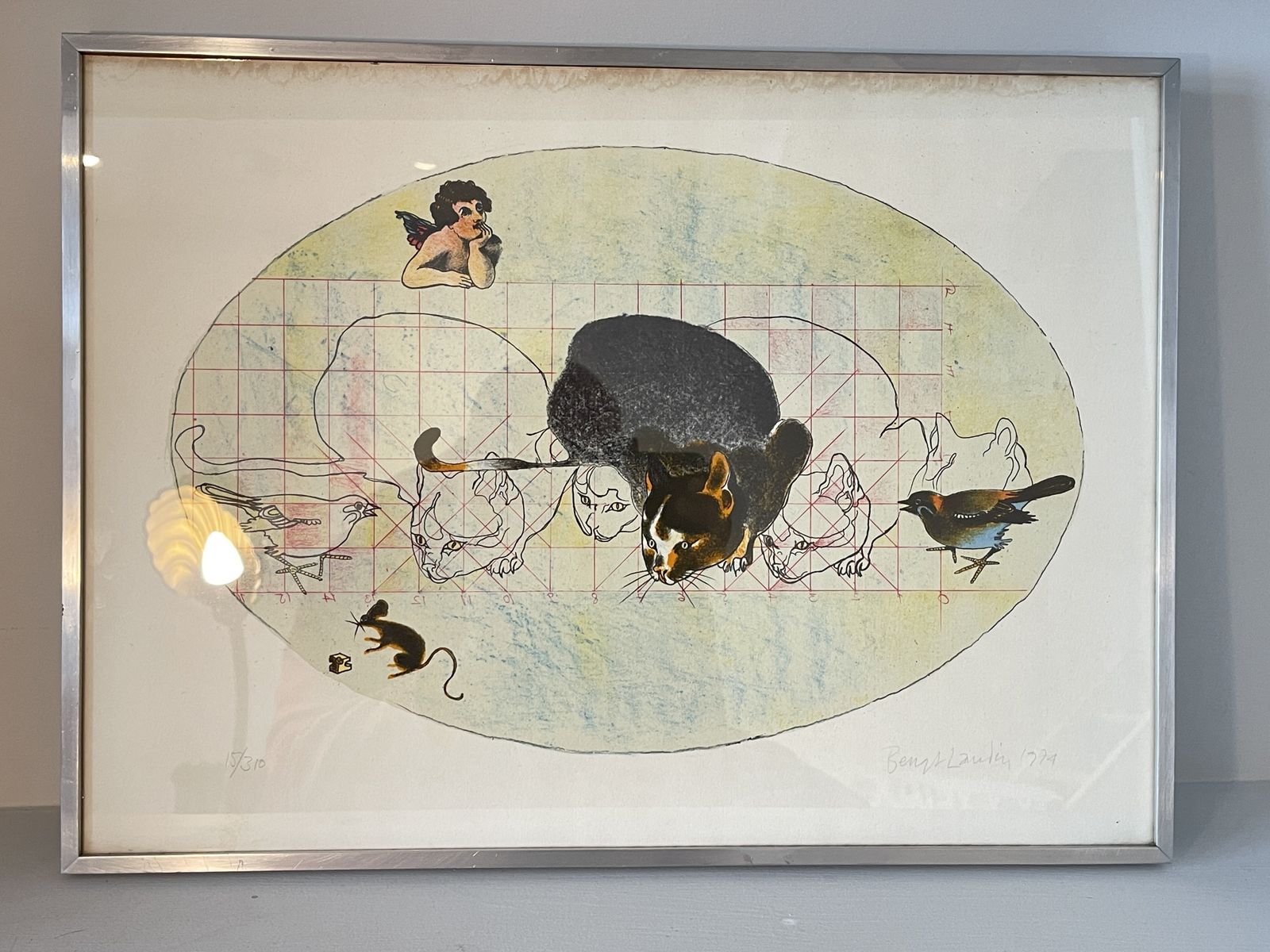 Signed Rare Midcentury Modern Art By Renowned Swedish Artist Bengt Landin photo vinterior
