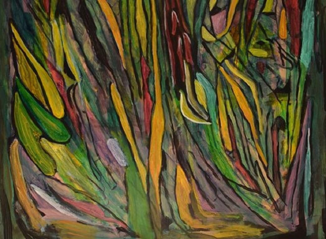 Ivy Lysdal, Gouache On Cardboard, Abstract Modernist Painting photo for sale
