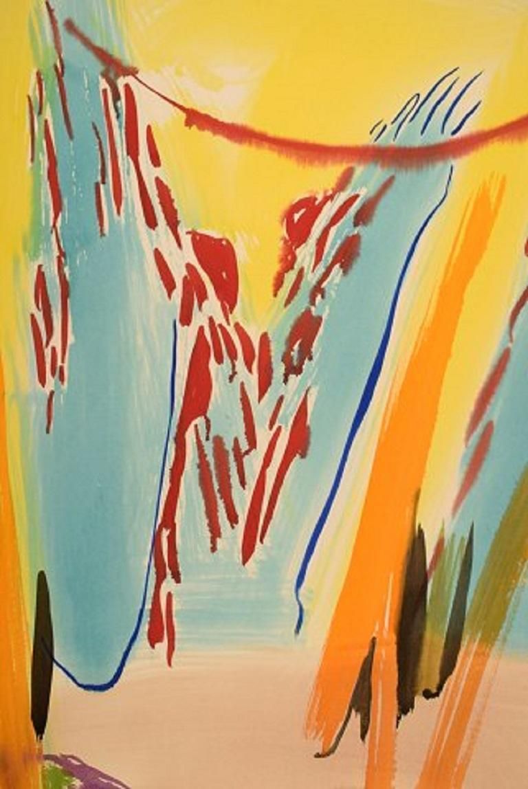 Ivy Lysdal, Gouache On Cardboard, Abstract Modernist Painting photo furniture