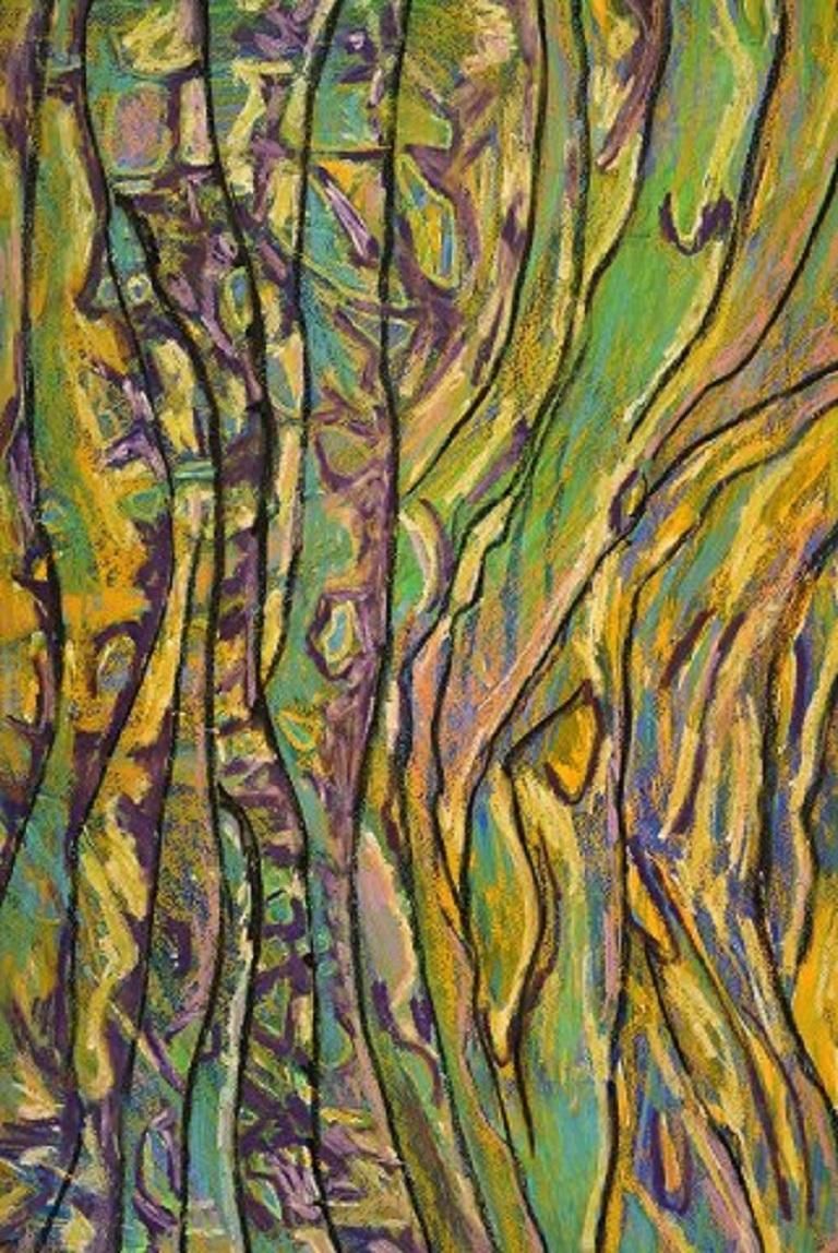 Ivy Lysdal, Gouache On Cardboard, Abstract Modernist Painting photo furniture