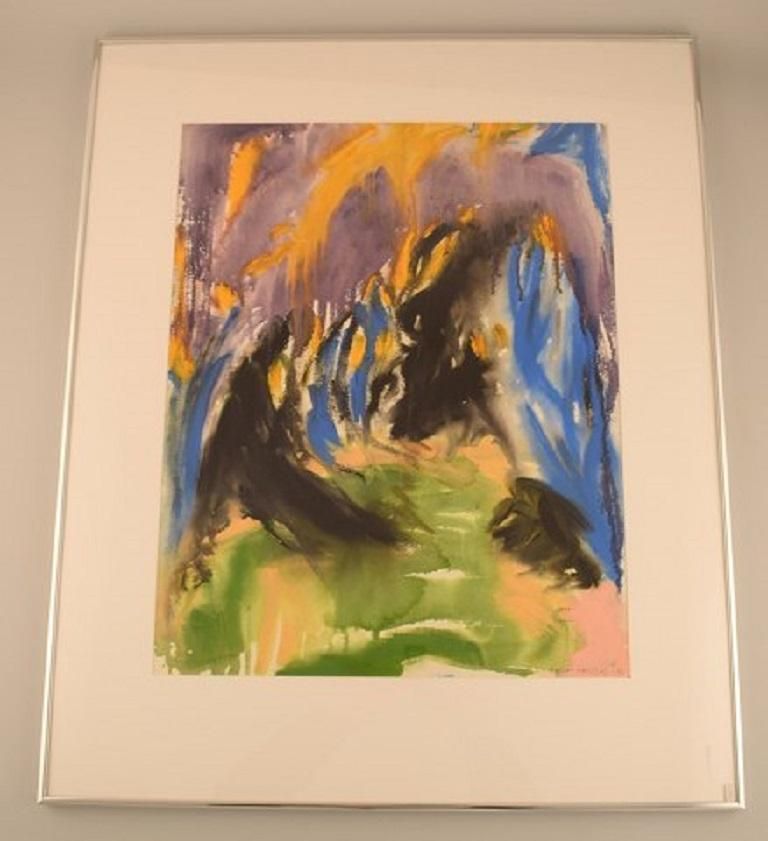 Ivy Lysdal, Gouache On Paper, Abstract Modernist Painting photo furniture