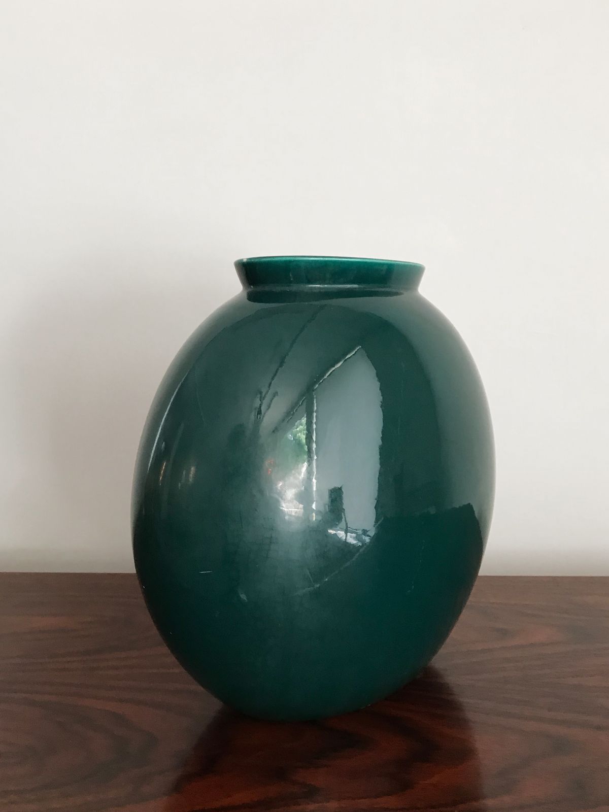 Guido Andloviz Italian Big Green Ceramic Vase, 19450s photo Home Decor