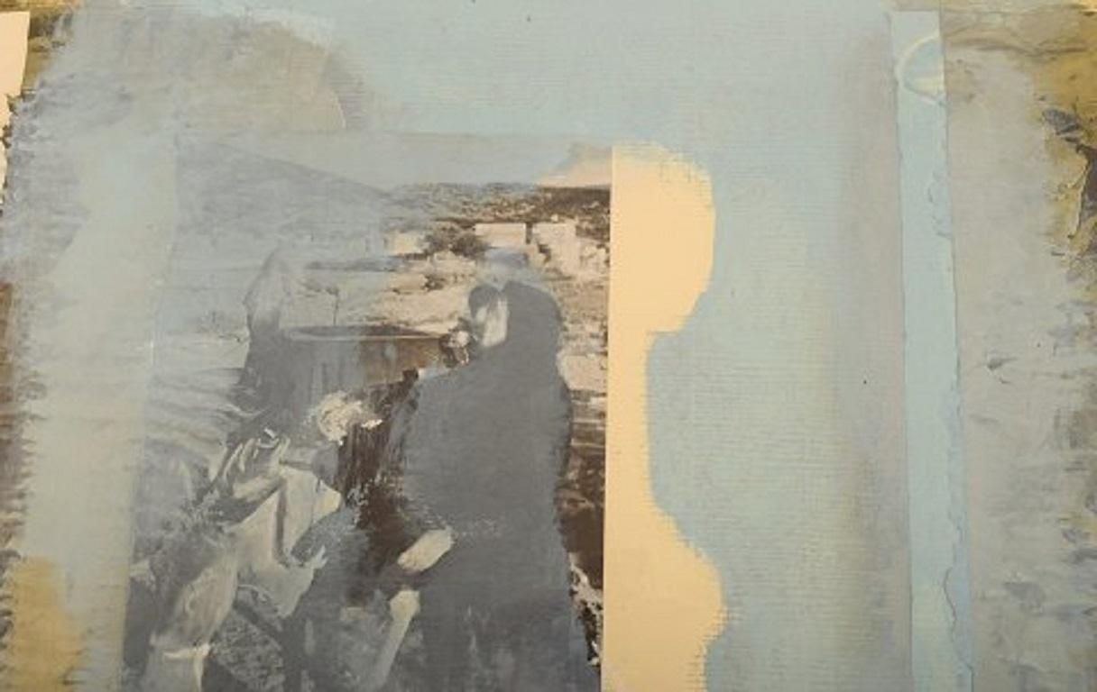 Mette Gitz Johansen Denmark Mixed Media Composition Dated 1997 photo Art