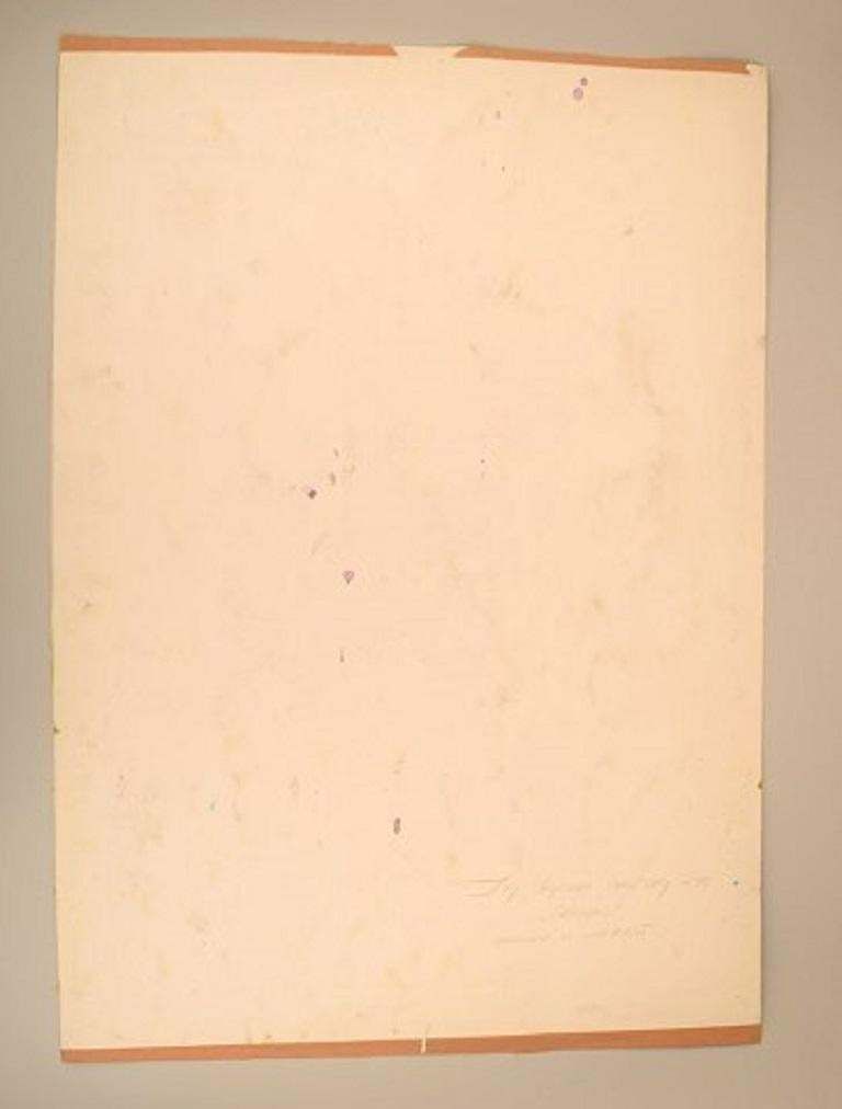Ivy Lysdal B 1937 Gouache On Cardboard Abstract Modernist Painting photo 472.0