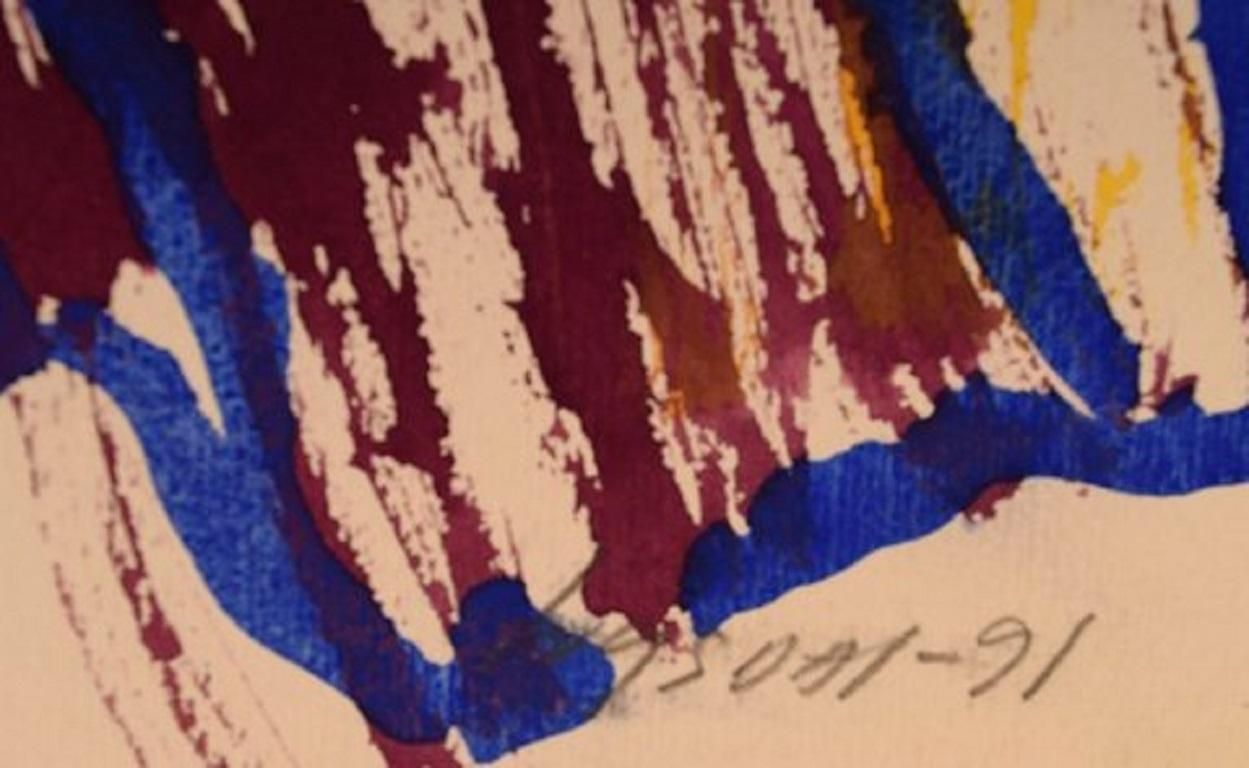 Ivy Lysdal B 1937 Gouache On Cardboard  Abstract Modernist Painting photo for sale