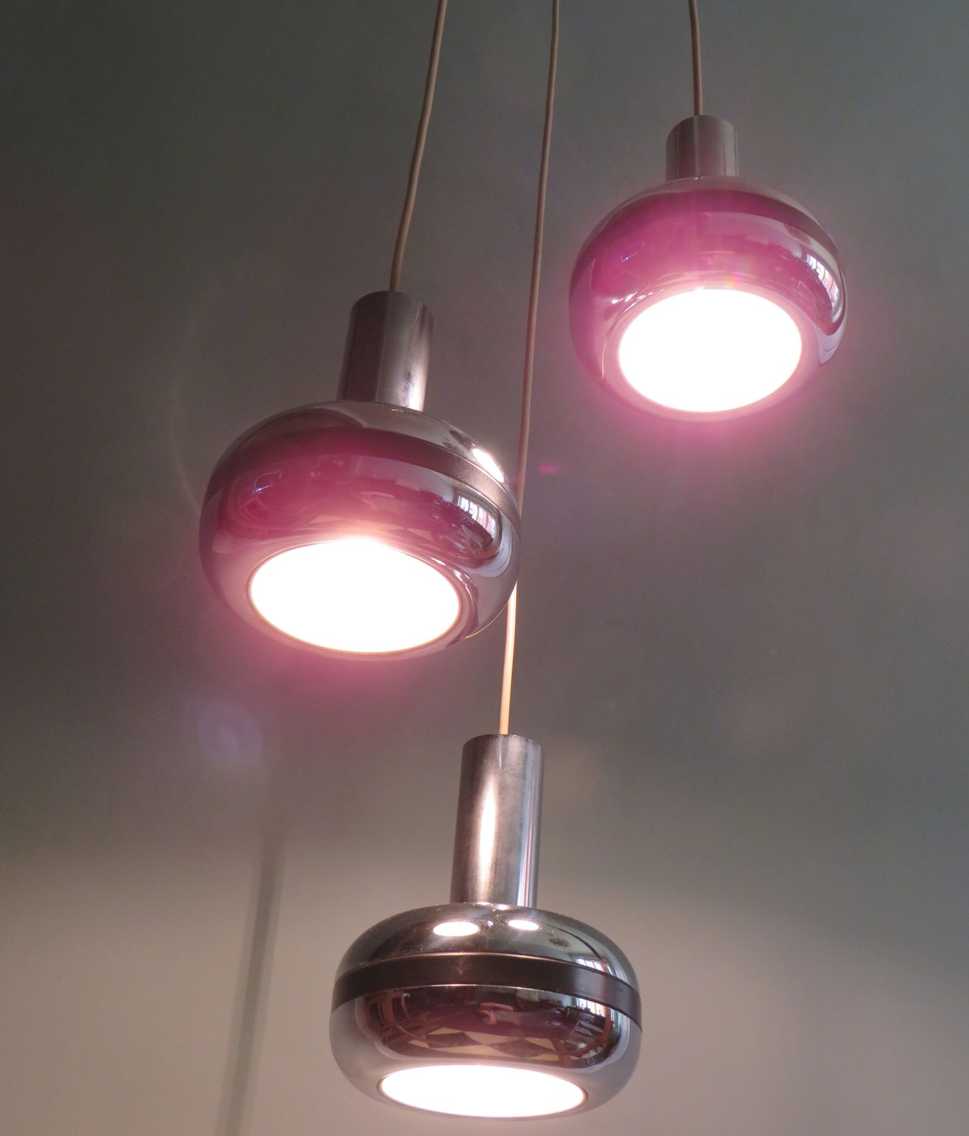Cascade Pendant Lamp With Chrome Globes 1970s photo furniture