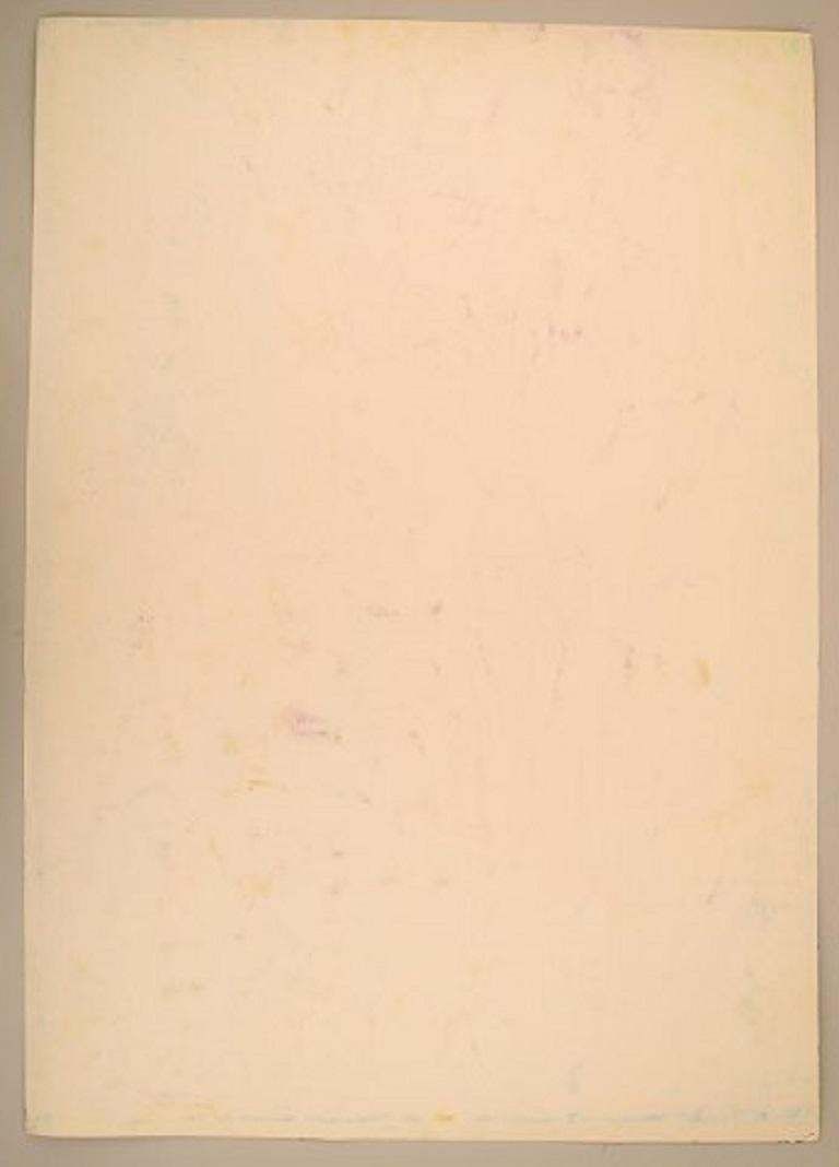Ivy Lysdal, Gouache On Cardboard Abstract Modernist Painting Late 20th C photo Art
