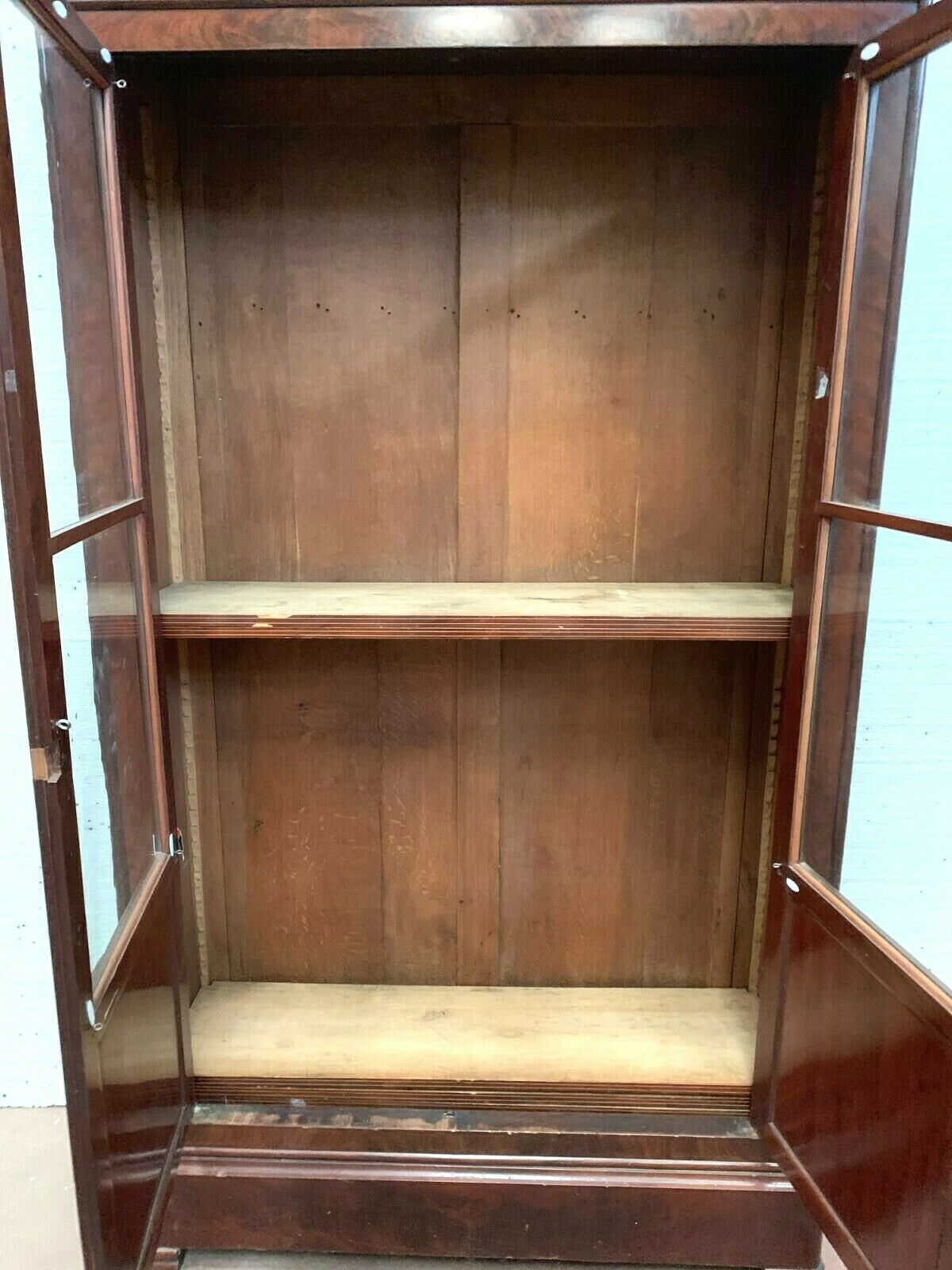 Louis Philippe Period Showcase In Mahogany Two 19th Century Glass Doors photo vintage