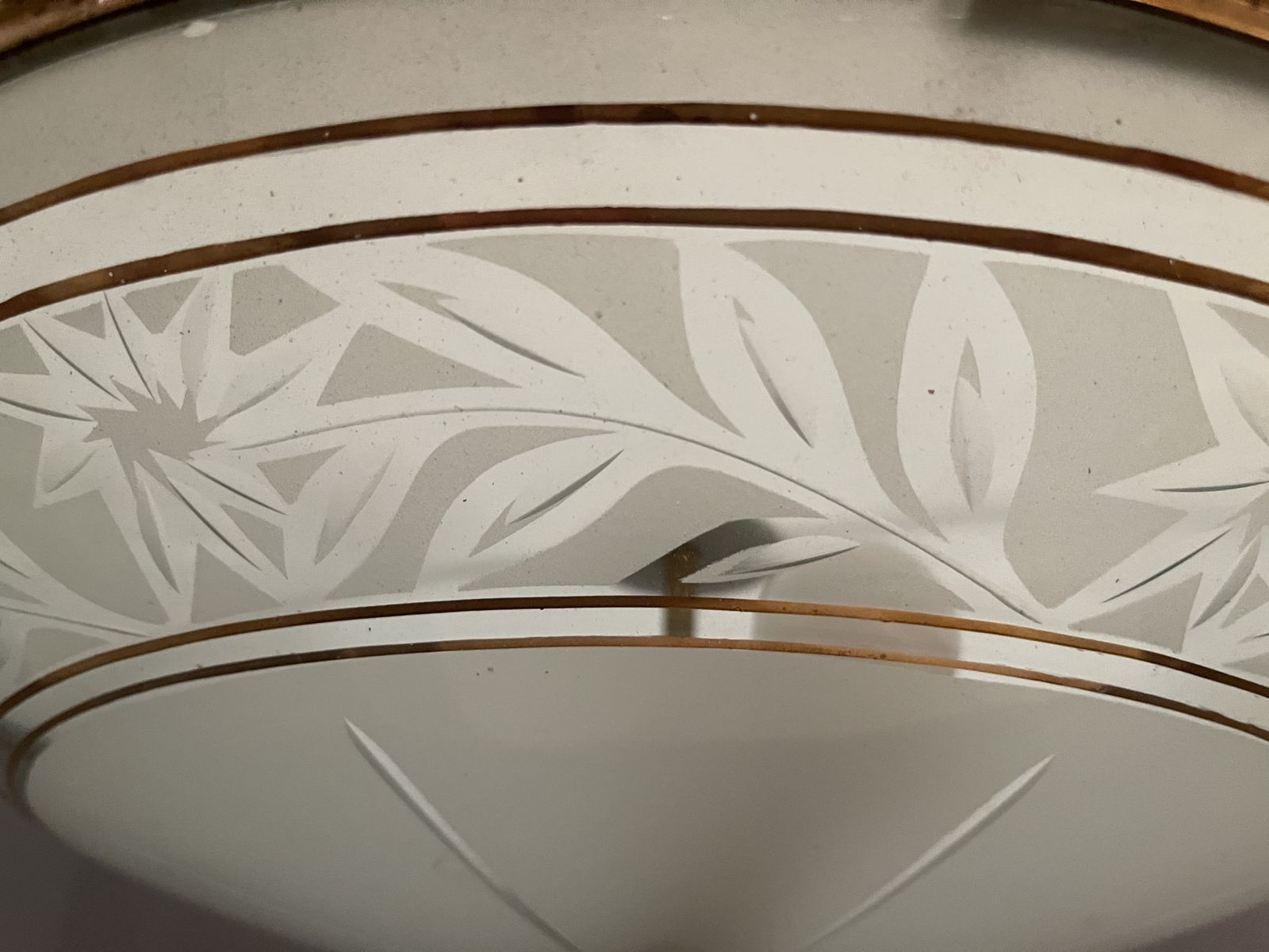 photo furniture Italian Glass Etched Light Pendant 1950’s