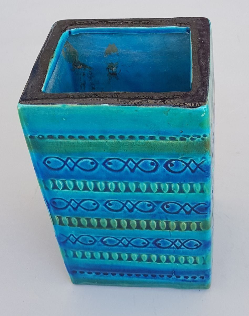 Italian Blue Rimini Vase From Bitossi, 1960s photo furniture