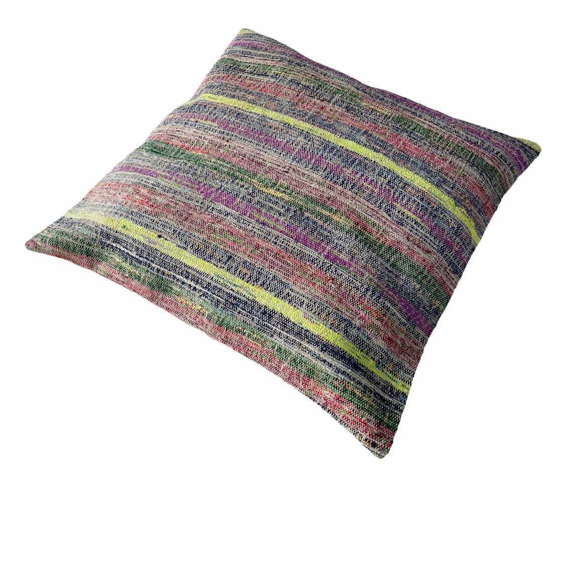 Kilim Pillow 60 X 60 Cm Tapis Kelim Kilim Pillow Cover, Vintage Meditation Bench Kelim Teppich Boho Kilim Cushion Kilim Sofa Turkish Pillow photo Textiel
