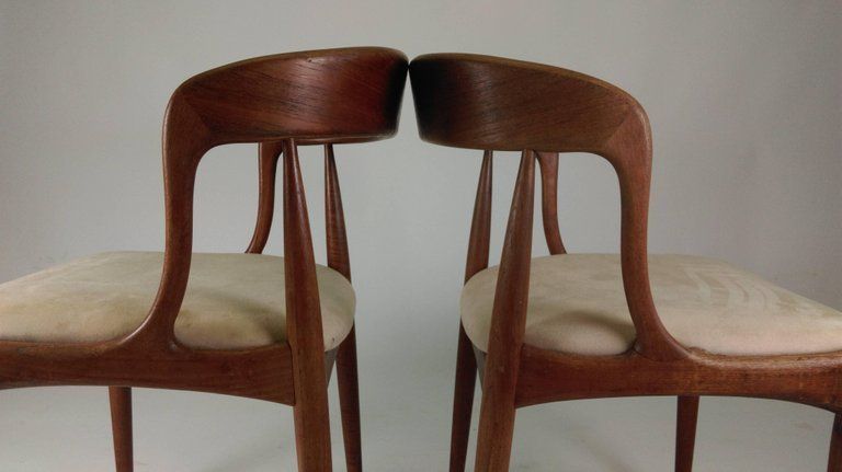 Furniture 1960s Set Of Two Danish Johannes Andersen Model 16 Side Chairs In Teak photo