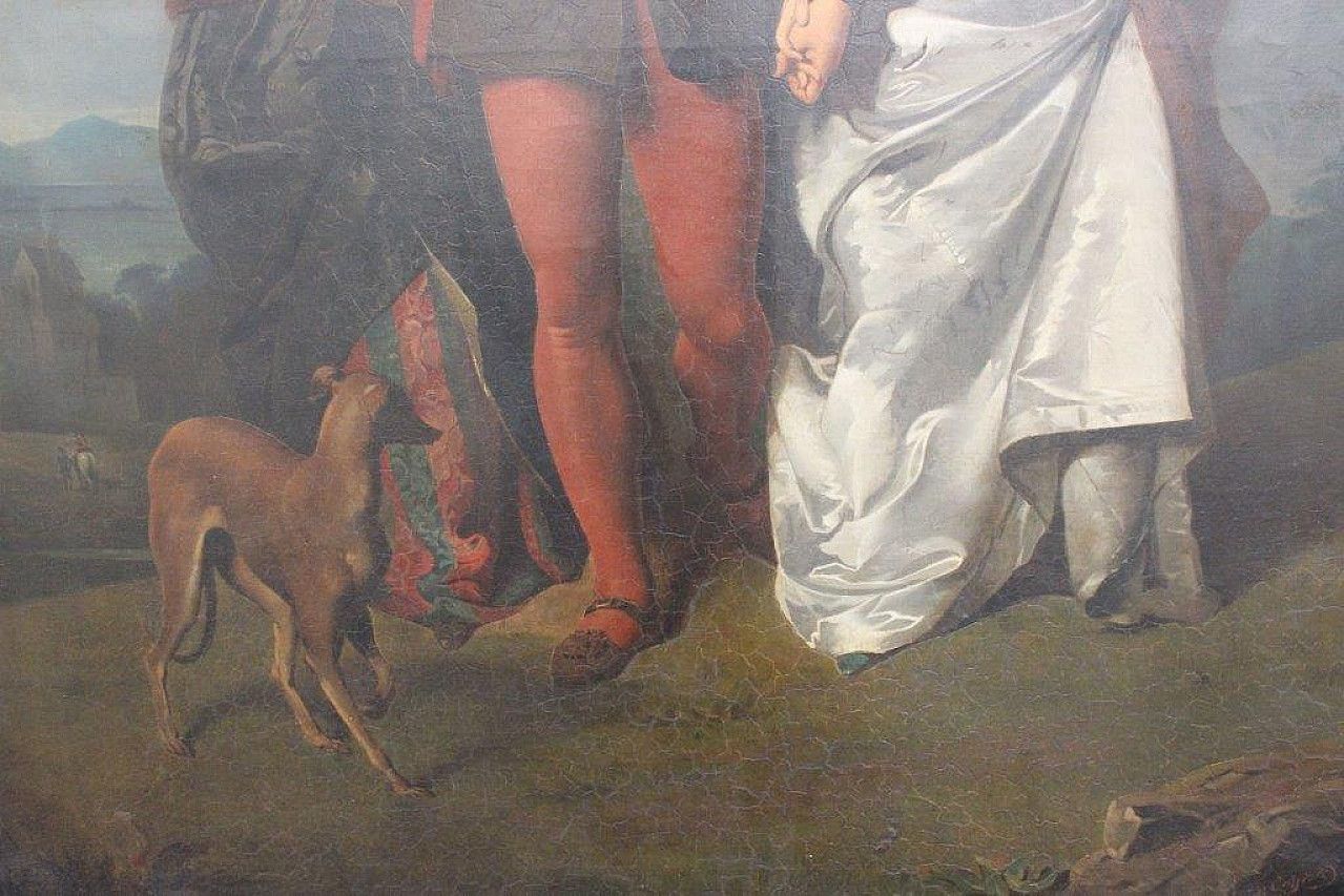 Amos Cassioli, Painting On Canvas La Rivale, Romanticism Movement, 19th Century photo buy