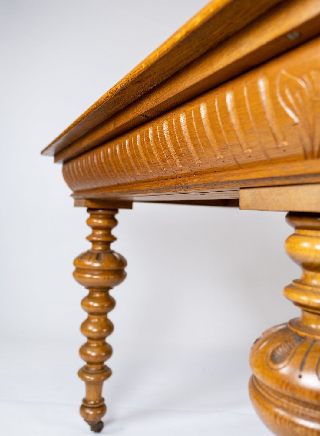Large Dining Table Of Light Wood With Cutouts And Pull Out Plates From The 1920s. photo Furniture