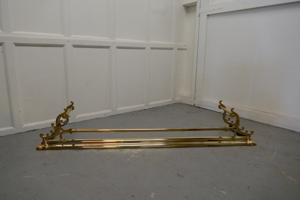 Large Victorian Art Nouveau Brass Fender photo buy