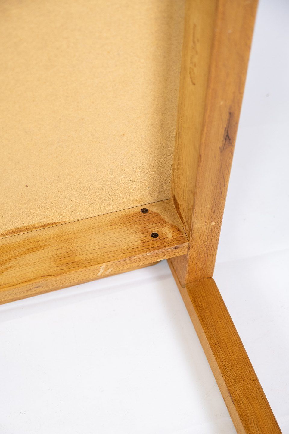 Dining Table Of Oak And Cork Of Danish Design From The 1970s. photo vintage