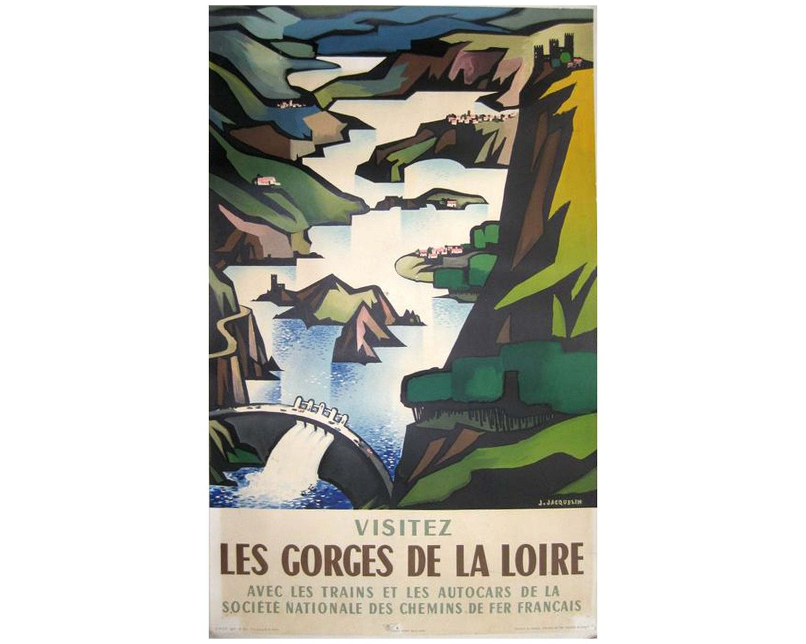 Original Vintage French Travel Poster By Jacquelin, 1960s