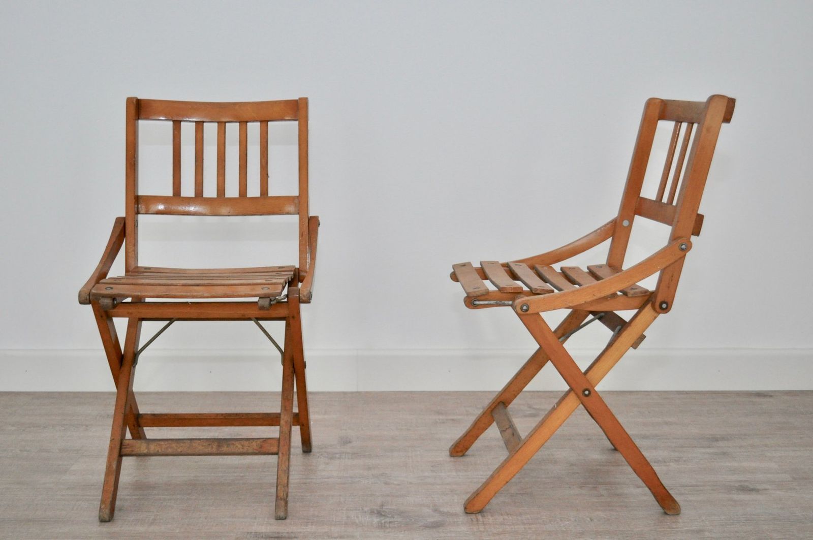 Mid Century Italian Children's Folding Chairs By Fratelli Reguitti, Set Of 2