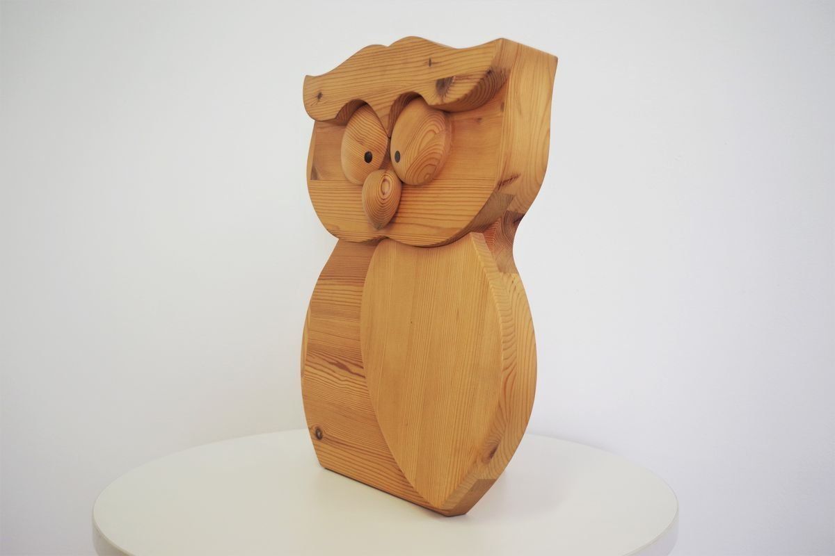 Carved Wooden Owl, 1980s photo vinterior