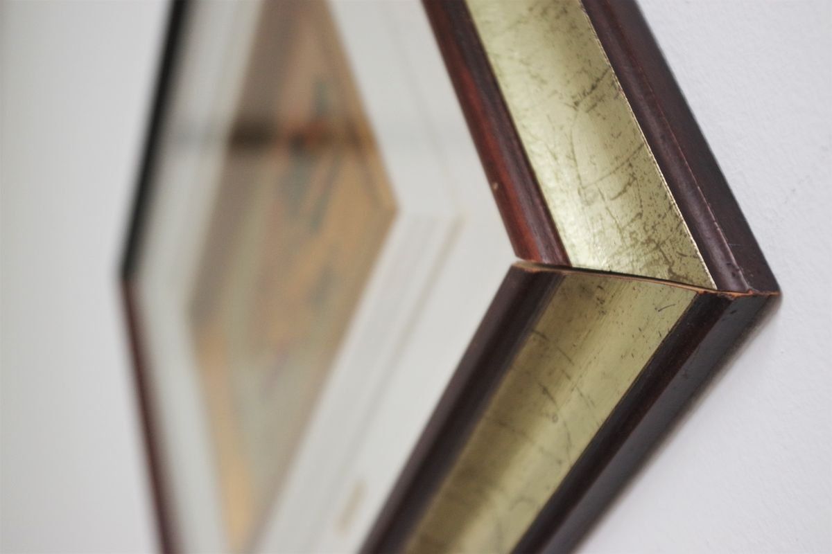 photo furniture Immagini Incorniciate Italiane Con Foglie D'oro Di R. Pighetti, Anni '70, Set Di 2