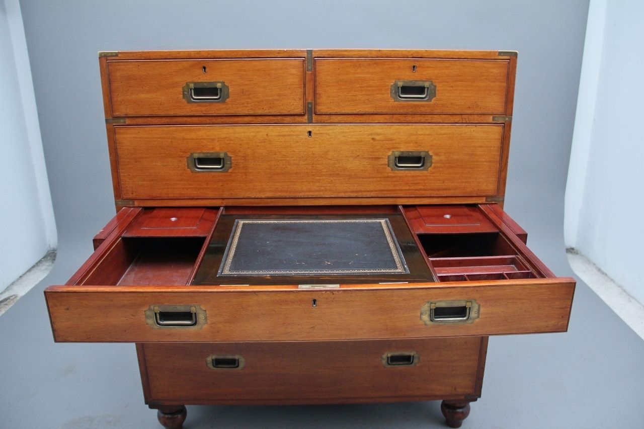 photo furniture 19th Century Mahogany Military Secretaire Chest