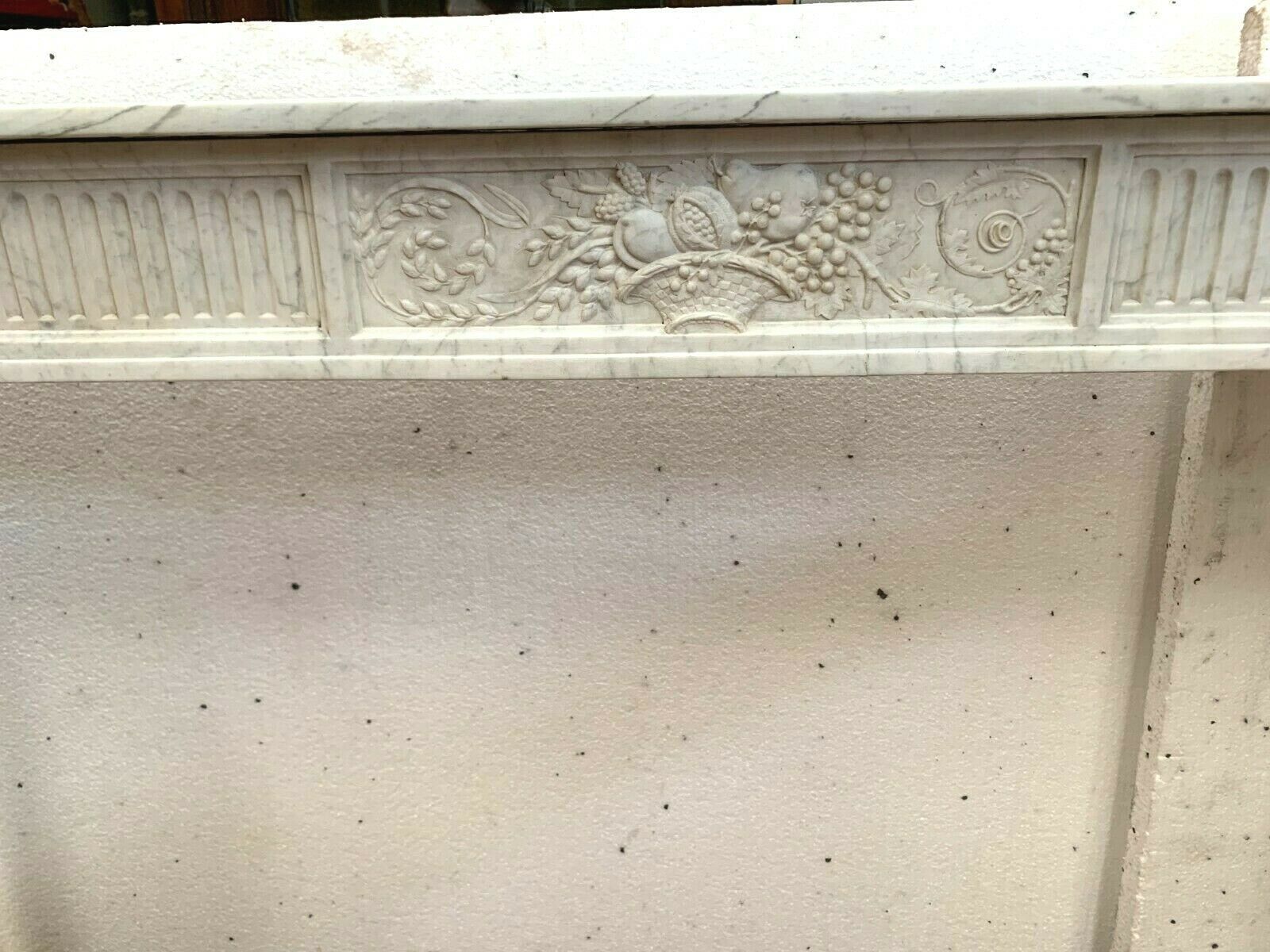 Louis XVI Fireplace In White Carrara Marble XIX Century photo furniture