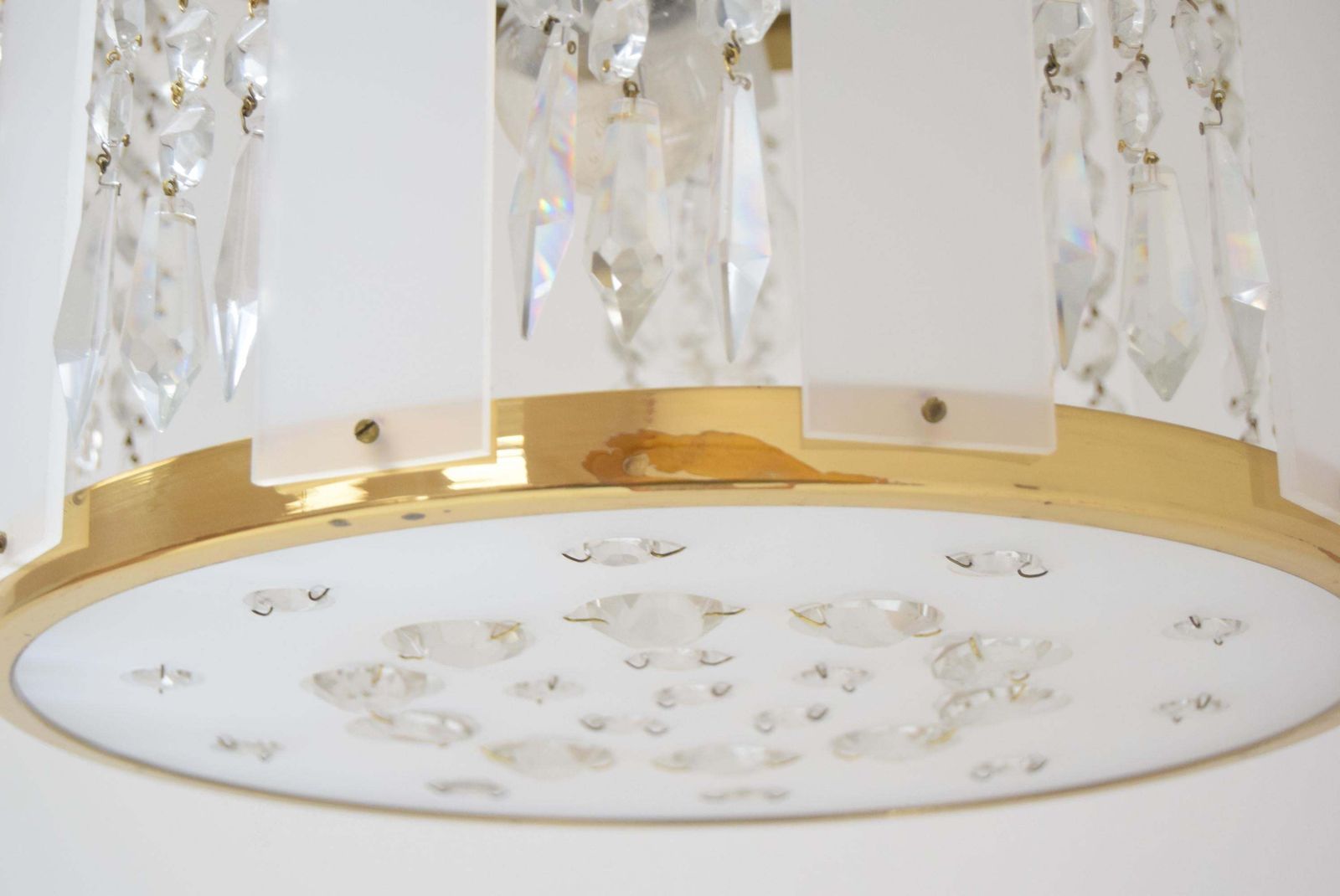 Mid Century Chandelier By Jablonecke Sklarny Novy Bydzov, 1970’s. photo vintage