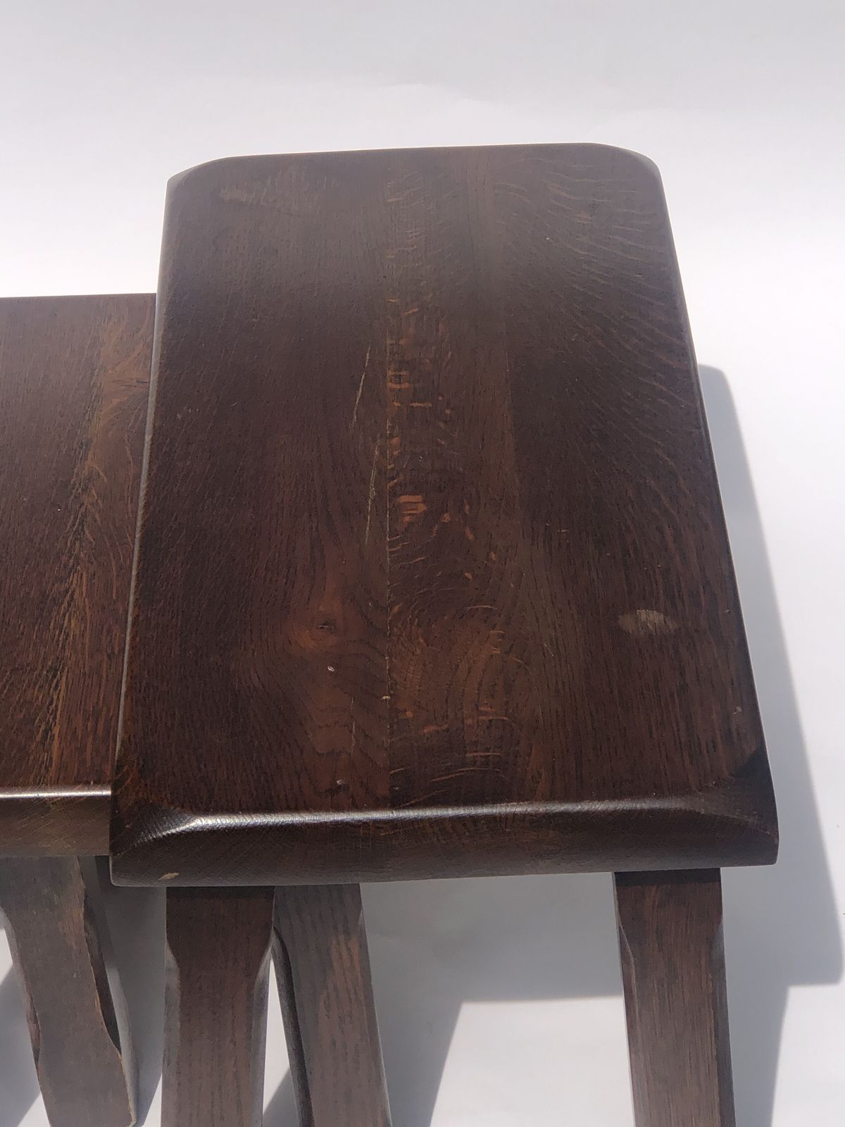 Dutch Brutalist Oak Nesting Tables, 1970s In The Style Of Charlotte Perriand photo Furniture