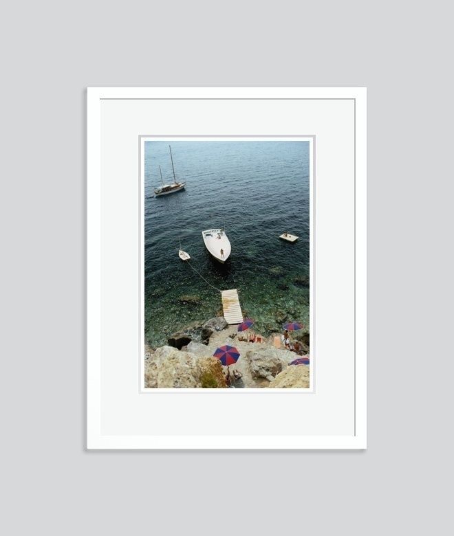 Slim Aarons 'Porto Ercole' 1973 C Type Print Framed In White