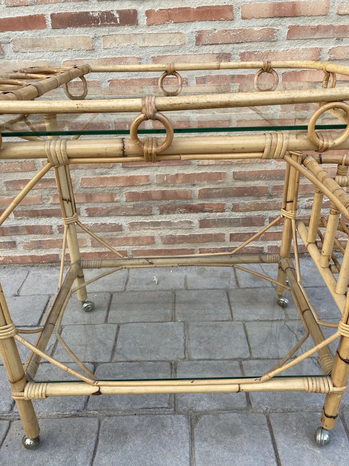 Mid Century Modern Bamboo Tea Cart, Serving Trolley Garden Furniture photo furniture