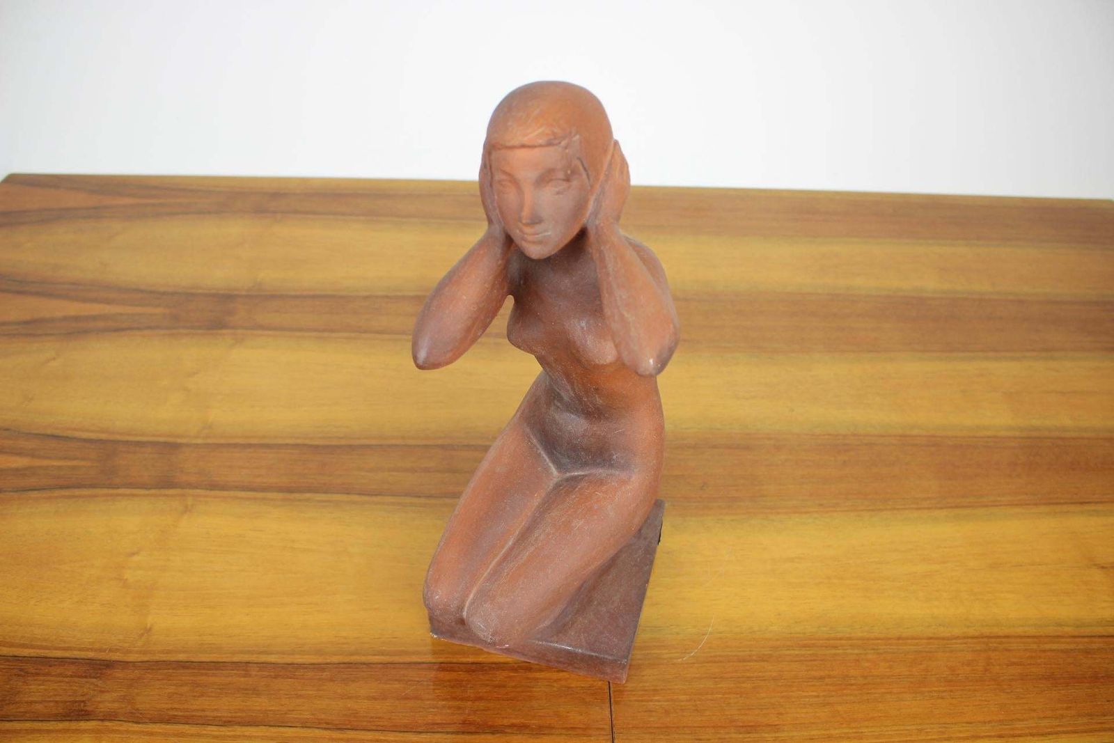 Mid Century Sculpture Of Nude Sitting Women Designed By Jitka Forejtová, 1960s. photo vintage