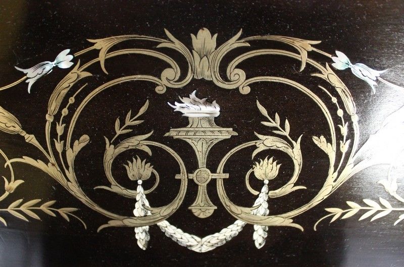 Furniture Small Sloping Desk In Blackened Pear, Napoleon III Period Early 19th Century photo
