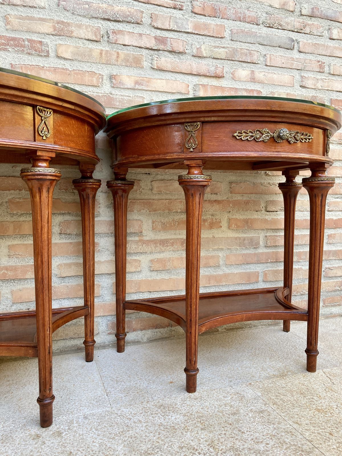 Pair Of Empire Style Mahogany Wood Nightstands, 1930s photo 3840.0