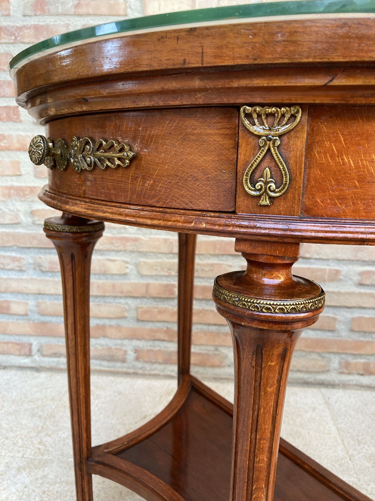 Pair Of Empire Style Mahogany Wood Nightstands, 1930s photo vinterior
