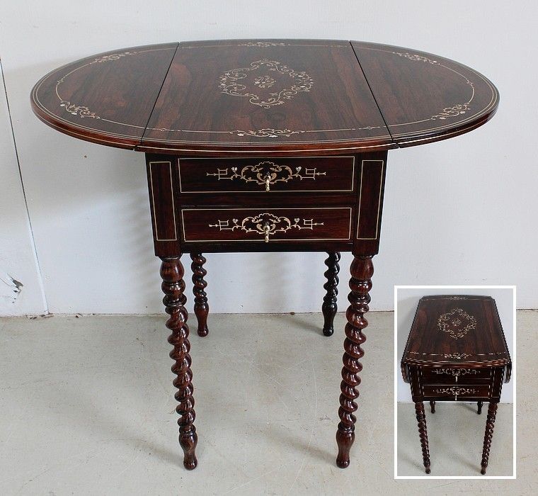 Small Table With Shutters, Napoleon III Period Mid 19th Century