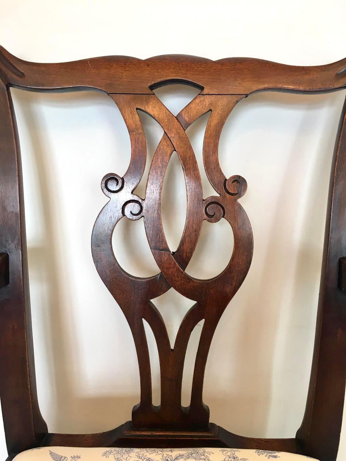 Antique Mahogany Open Arm Desk Chair photo vinterior