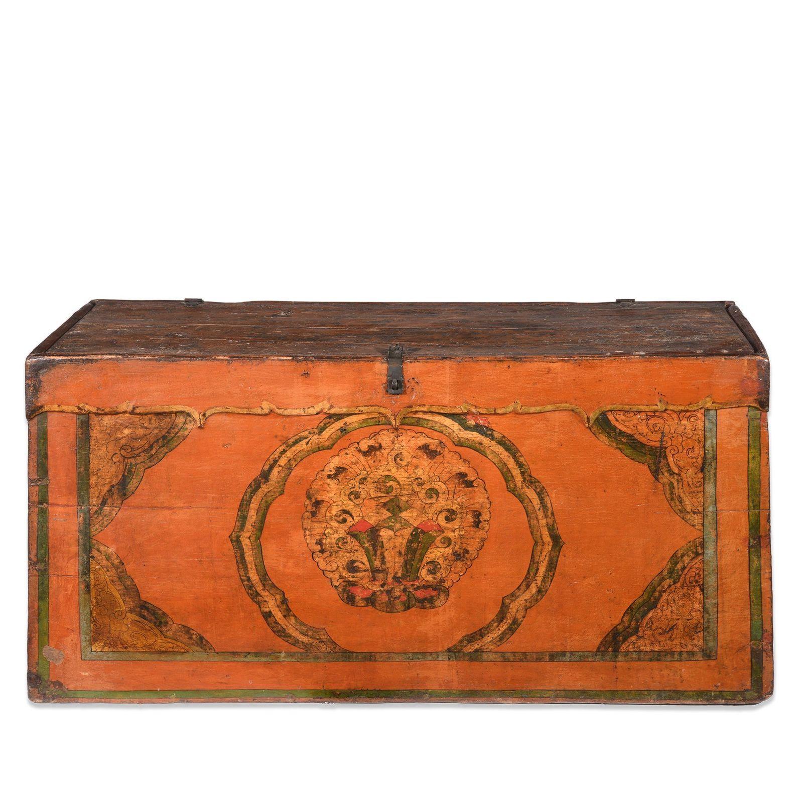 Tibetan Trunk With Original Painting   18th C