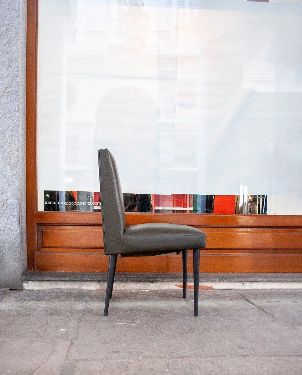 Vinyl Chairs With Iron Legs From Mobiltecnica Torino, 1950s, Set Of 8 photo Furniture