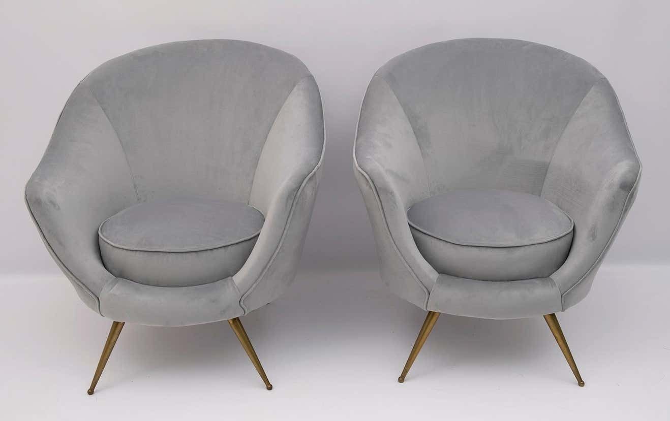 Federico Munari Mid Century Modern Italian Curved Sofa And Two Armchairs, 1950s photo for sale