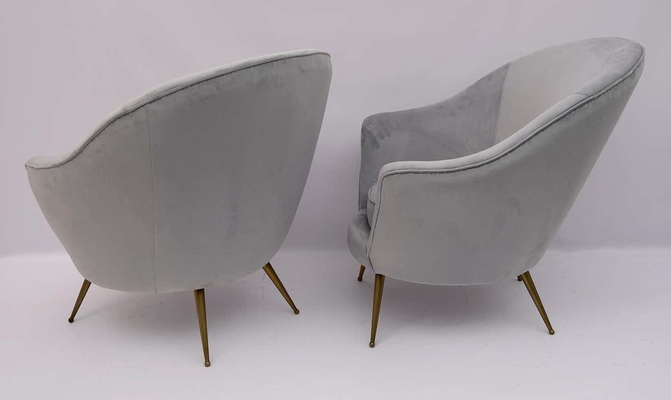 10595.0 Federico Munari Mid Century Modern Italian Curved Sofa And Two Armchairs, 1950s photo