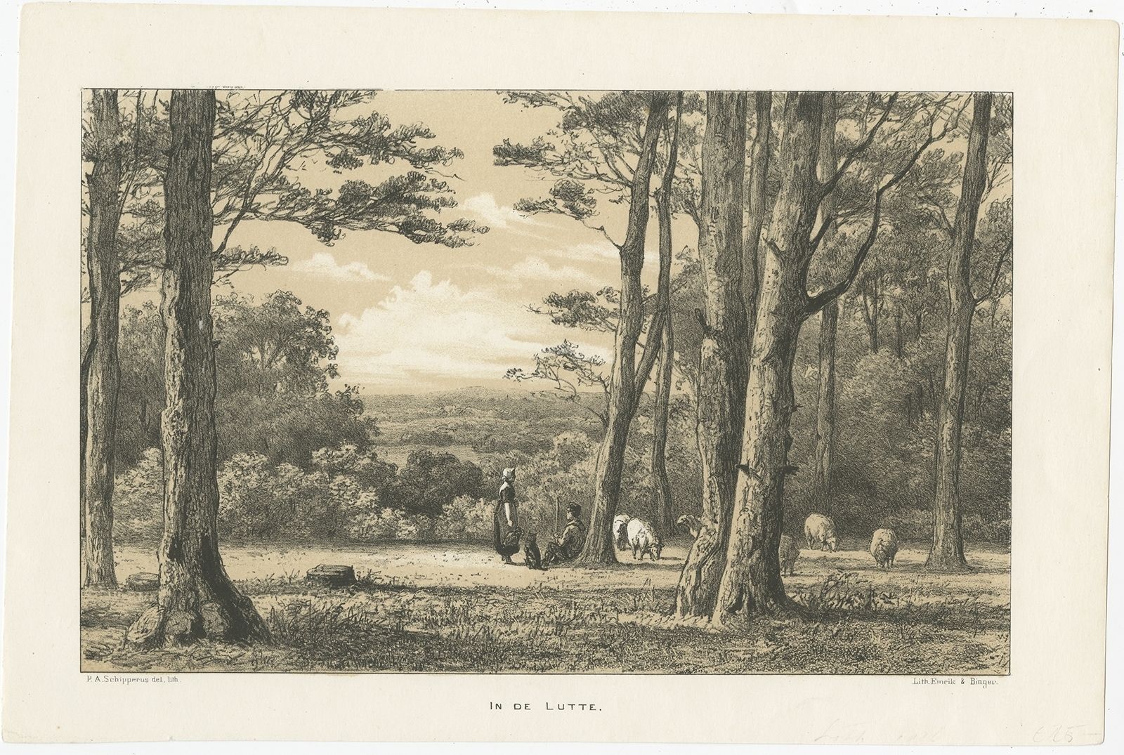 Antique Print Of The Village Of Lutte By Craandijk (1876)